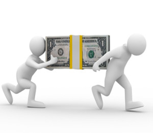 Men stealing money